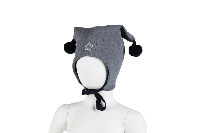 KIVAT Wool Tie Hat, Joker w/Star - Dusty Blue