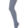 Cotton rib tights - Stone Blue