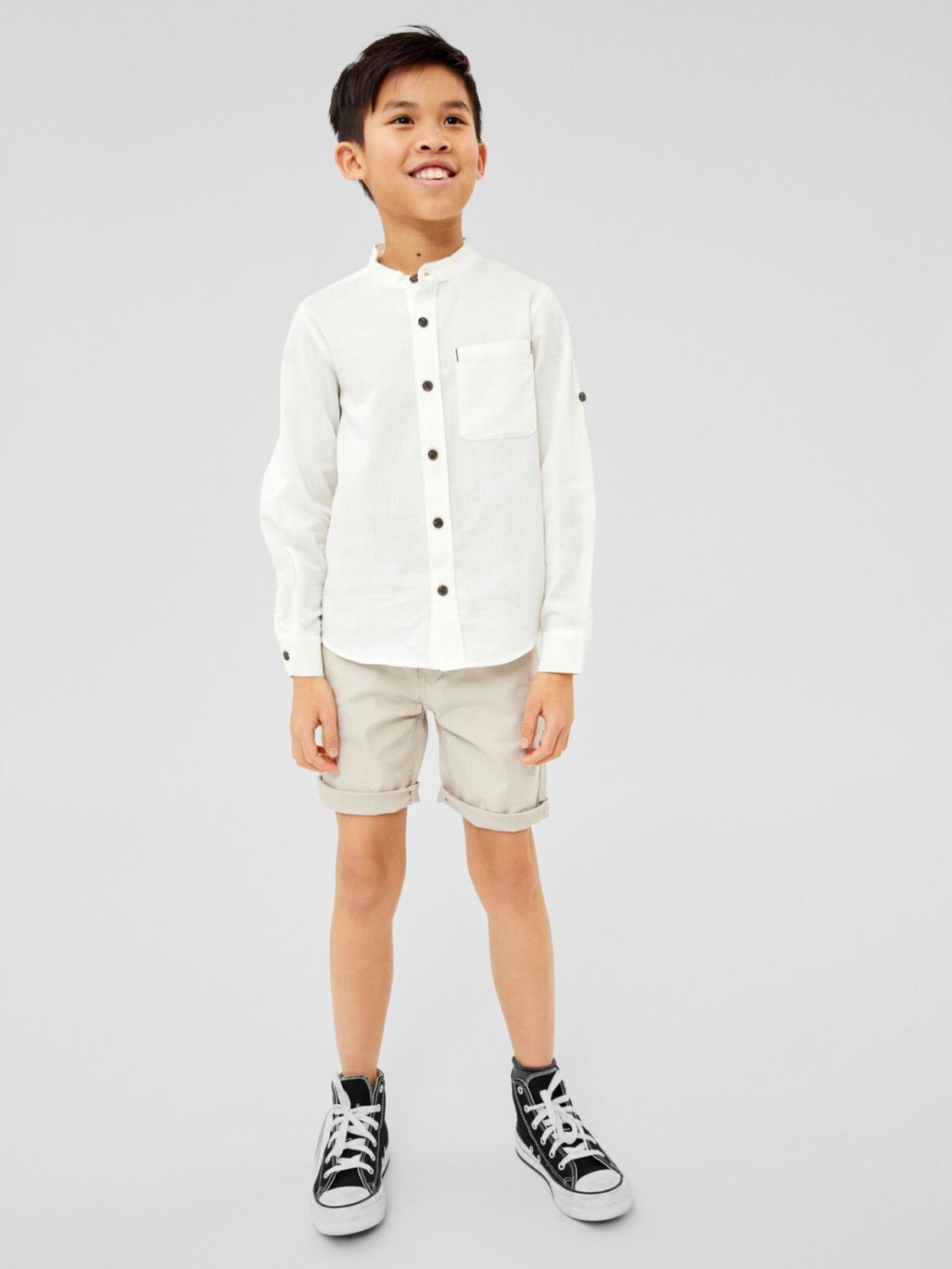 Fish LS Shirt, Kids - White Alyssum