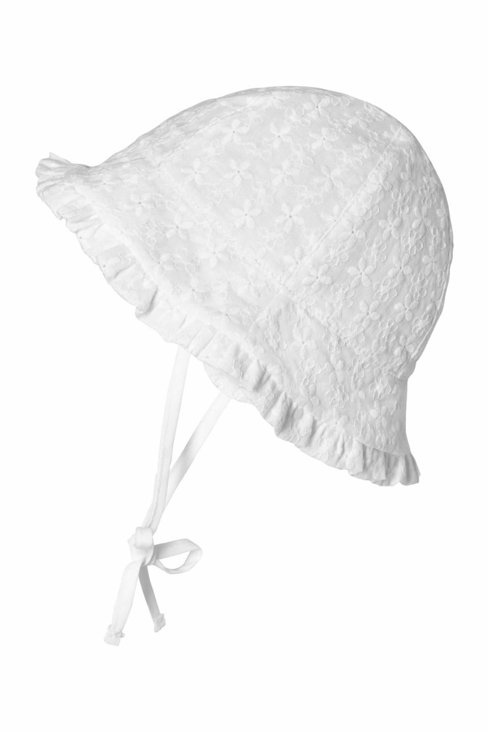 MP Floral Bell Hat - White