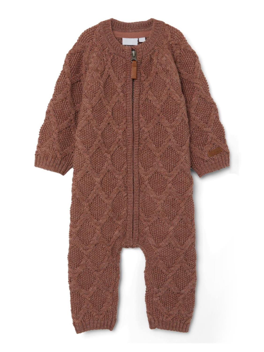 Wrilla Wool Knit Suit, Baby - Cognac