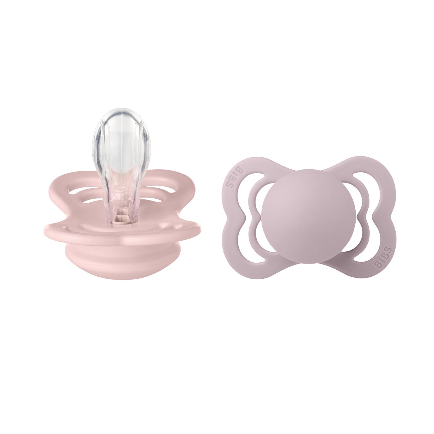 BIBS Supreme 2pk, 0-6mnd, Silikon - Blossom/Dusky Lilac