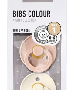 BIBS Colour 2pk, 6mn+, Latex - Ivory/blush