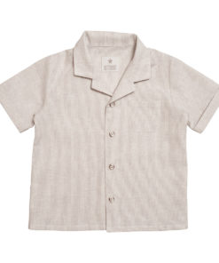 Huttelihut SUMMER Shirt Linen Stribes - Camel