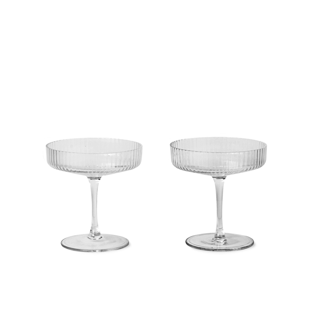 Ferm Living - Ripple Champagneglass - Set of 2 - Clear