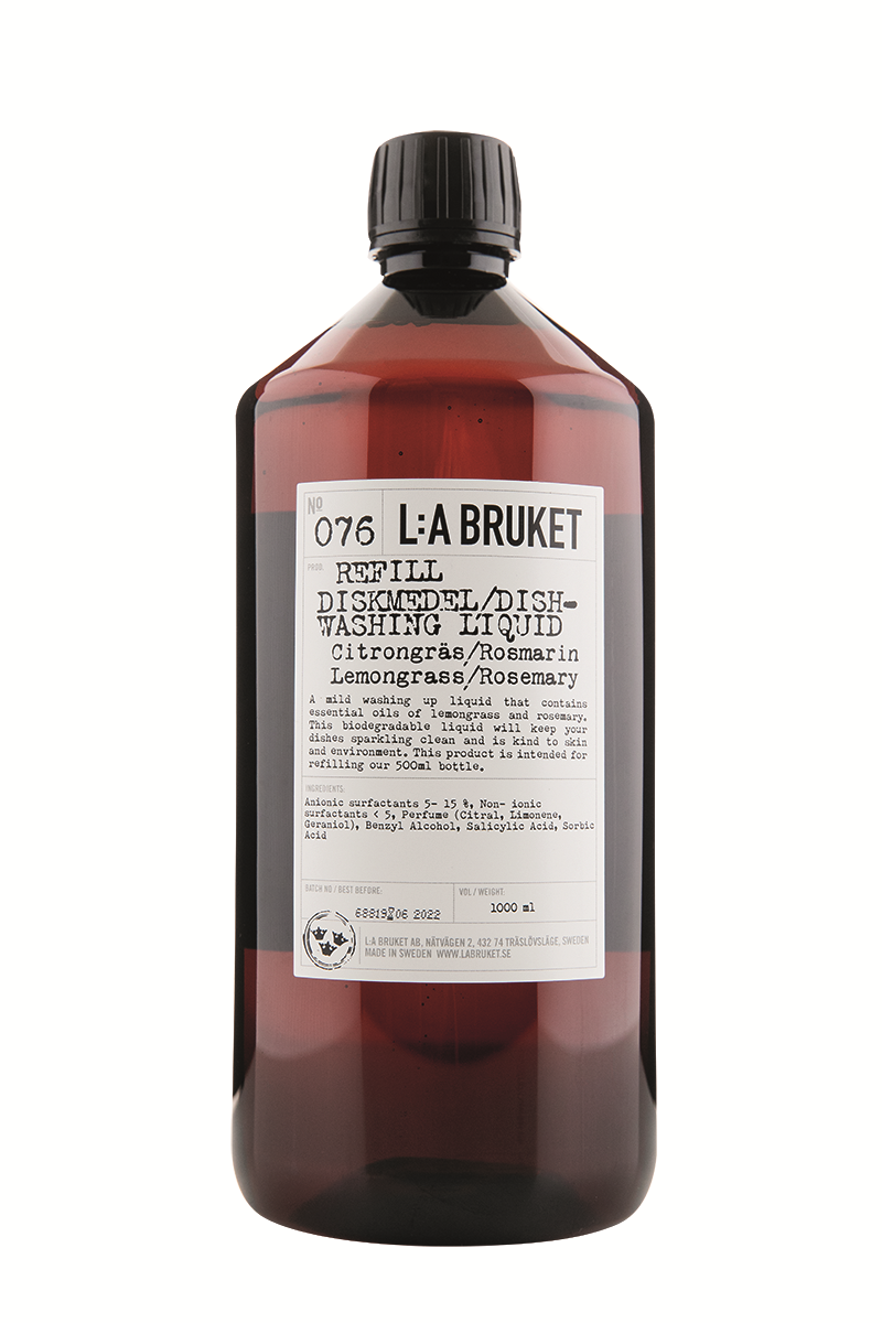 La Bruket - 076 Refill Oppvaskmiddel - Sitrongress Rosmarin - 1000 ml