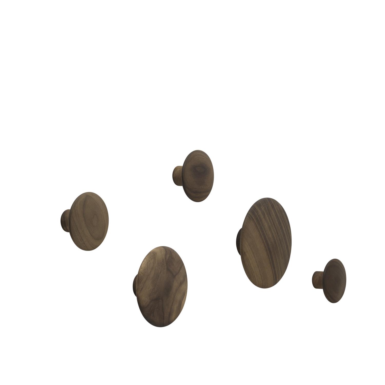 Muuto - The Dots Wood Hooks - Set of 5 - Walnut