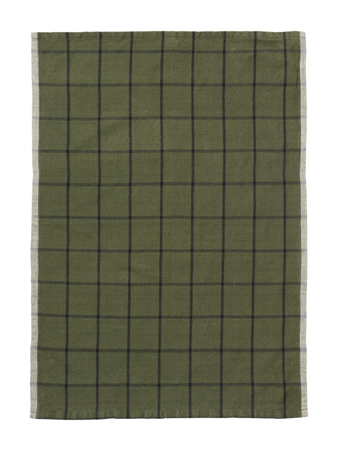 Ferm Living - Hale Yarn-Dyed Tea Towels - Green and Black