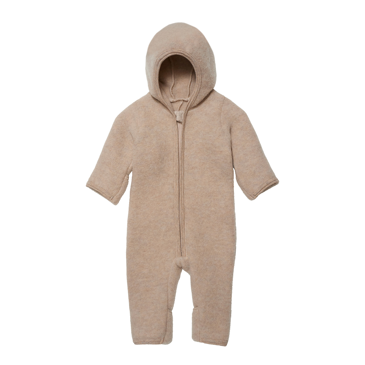 Huttelihut - Emmie Babysuit Wool Fleece - No Ears - Camel