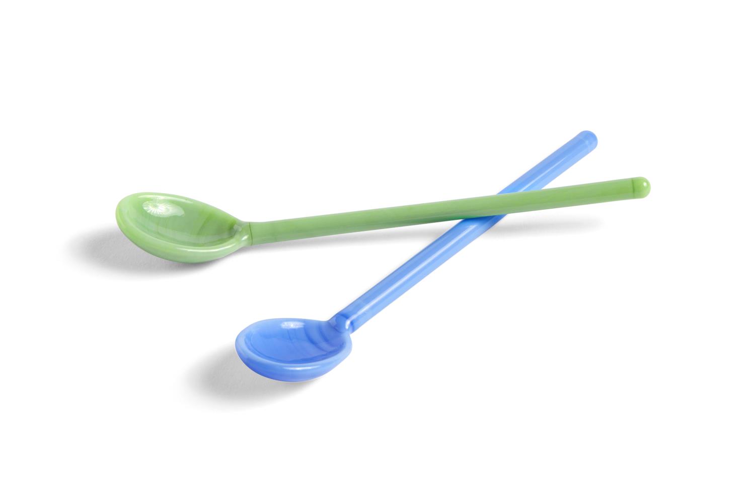 HAY - Glass Spoons Mono - Set of 2 - Sky Blue and Green