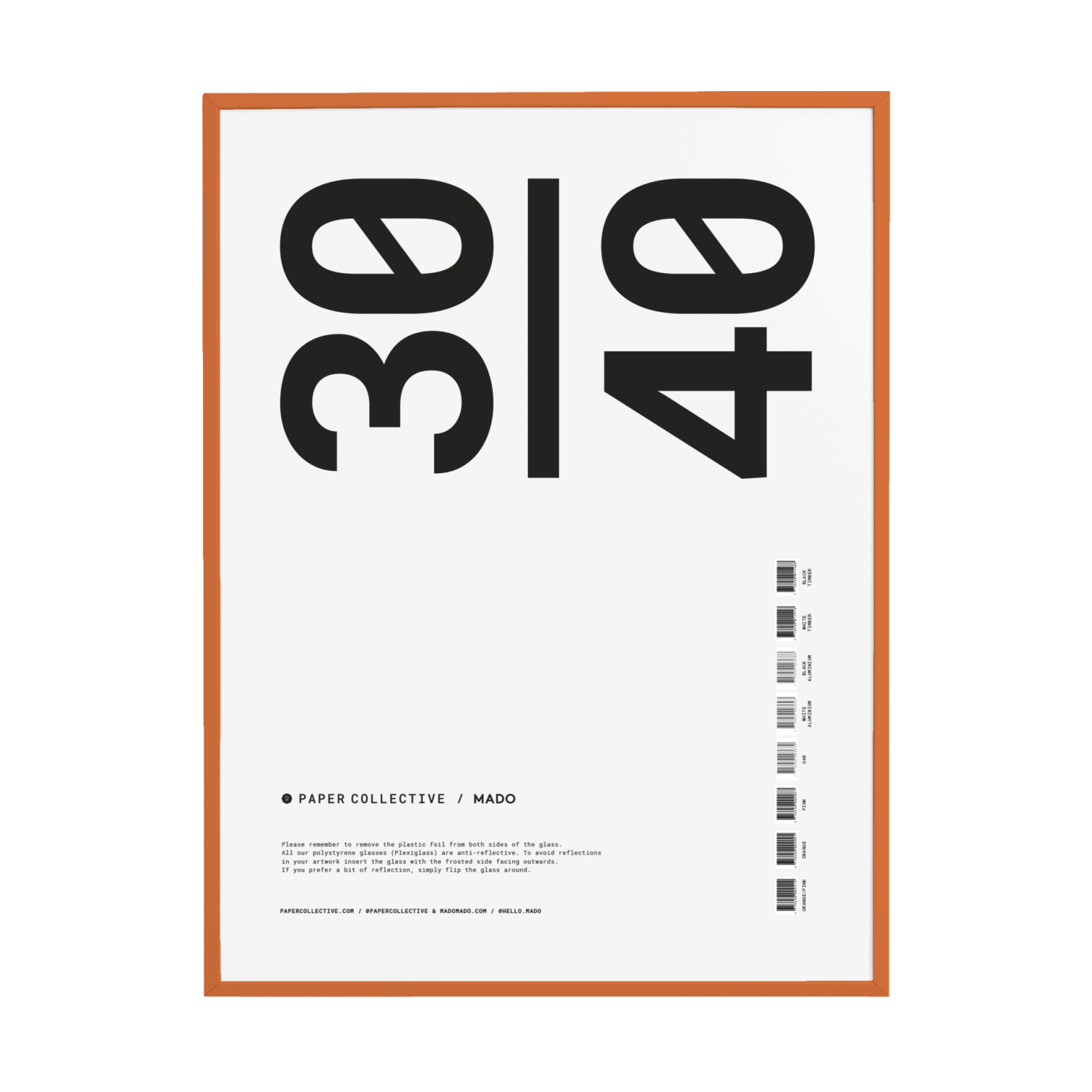 Paper Collective - Ramme - 30x40 - Orange