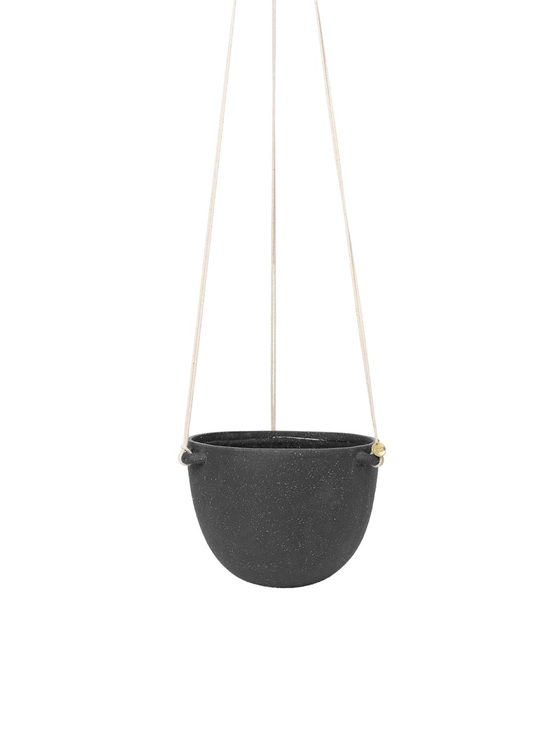 Ferm Living - Speckle Hanging Pot - Dark Grey - Large