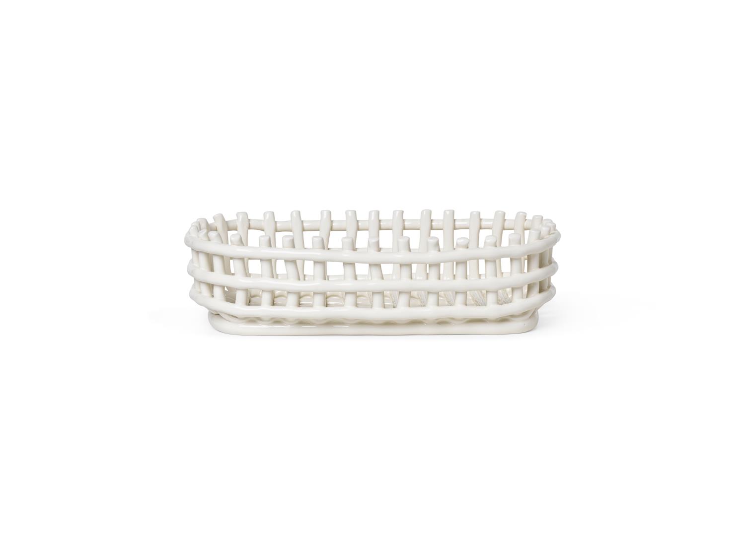 Ferm Living - Ceramic Basket - Oval - Off White
