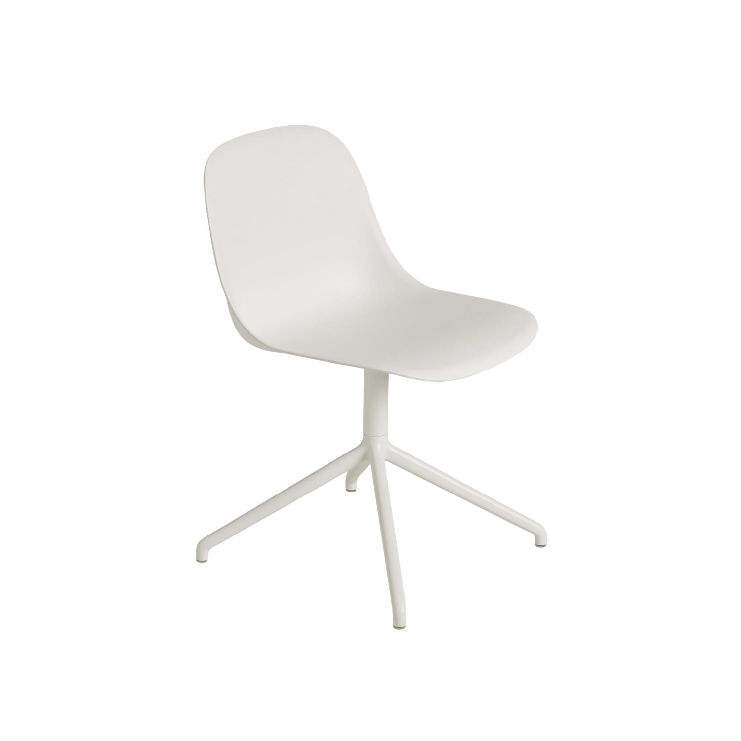 Muuto - Fiber Side Chair Swivel Return Base - Natural White and White