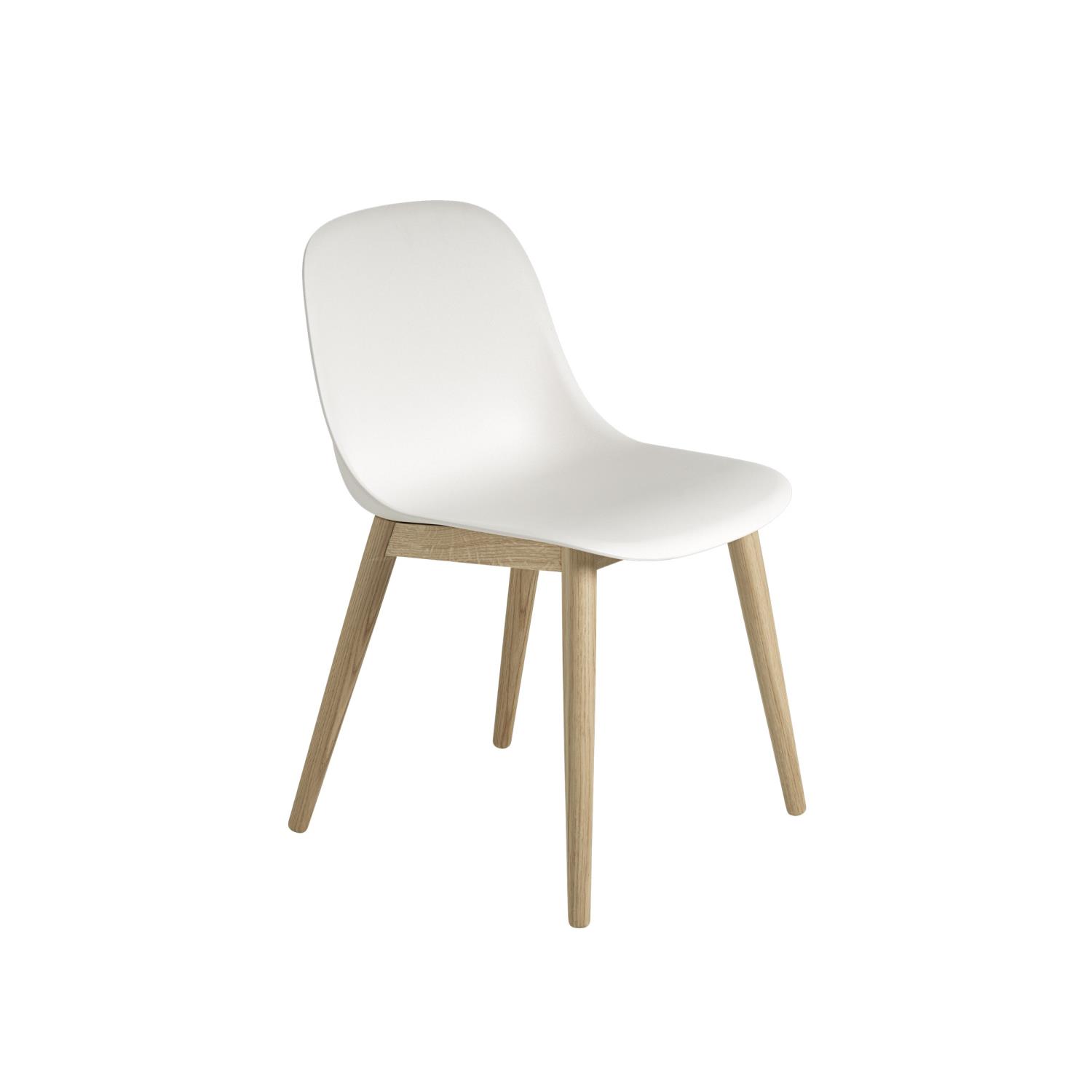 Muuto - Fiber Side Chair Wood Base - Natural White and Oak