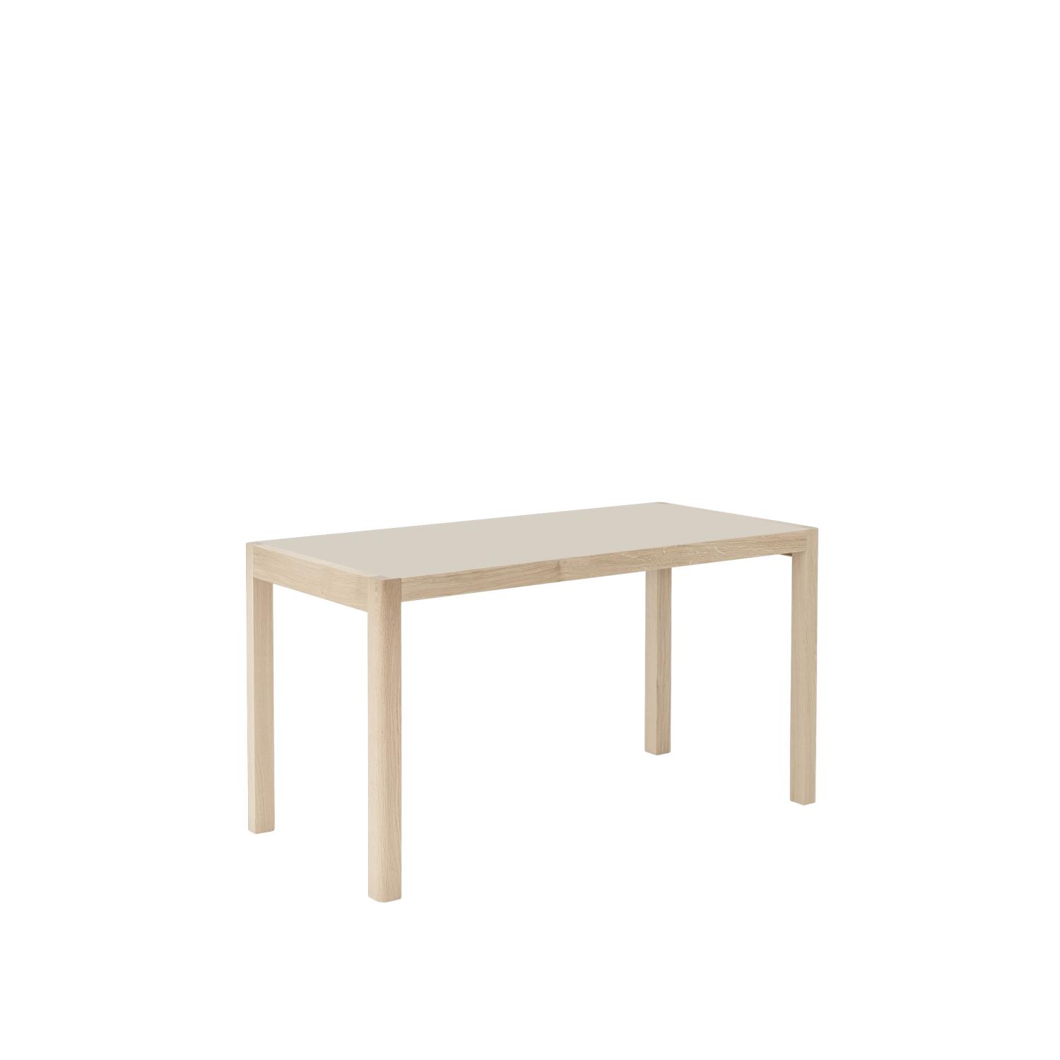 Muuto - Workshop Table - 130x65 - Warm Grey Linoleum and Oak