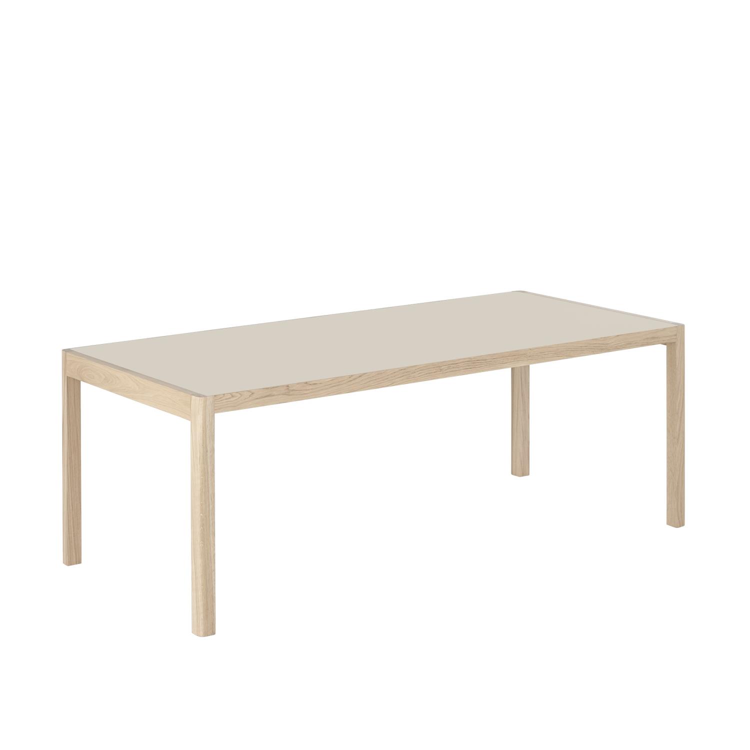 Muuto - Workshop Table - 200x92 - Warm Grey Linoleum and Oak