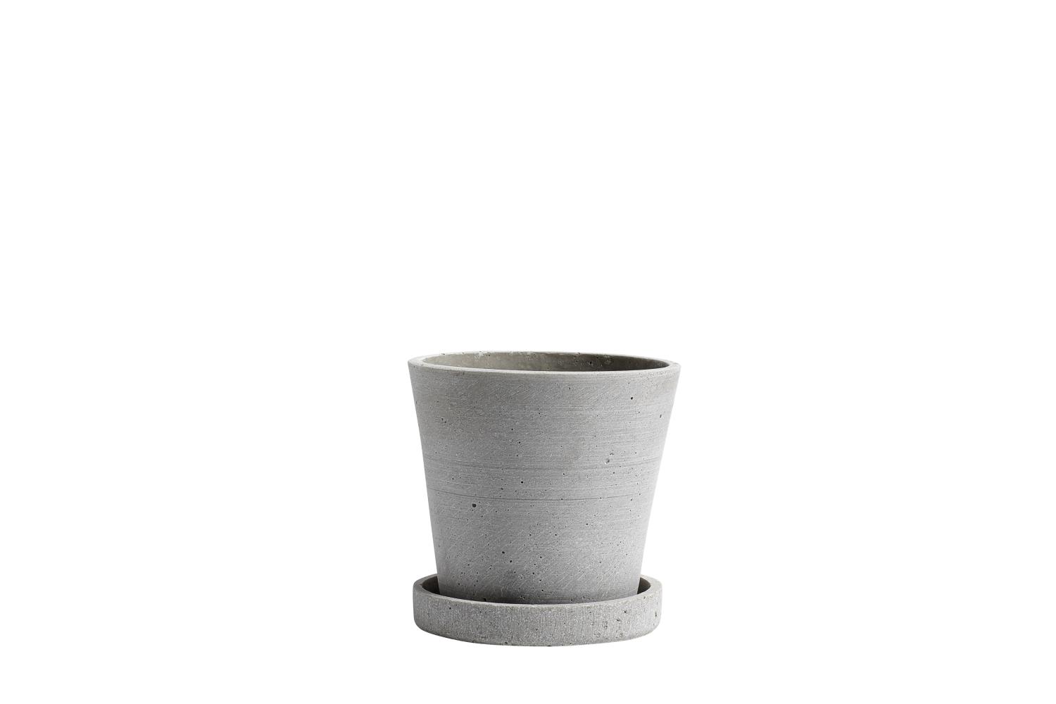 HAY - Flowerpot with Saucer - Grey - Small