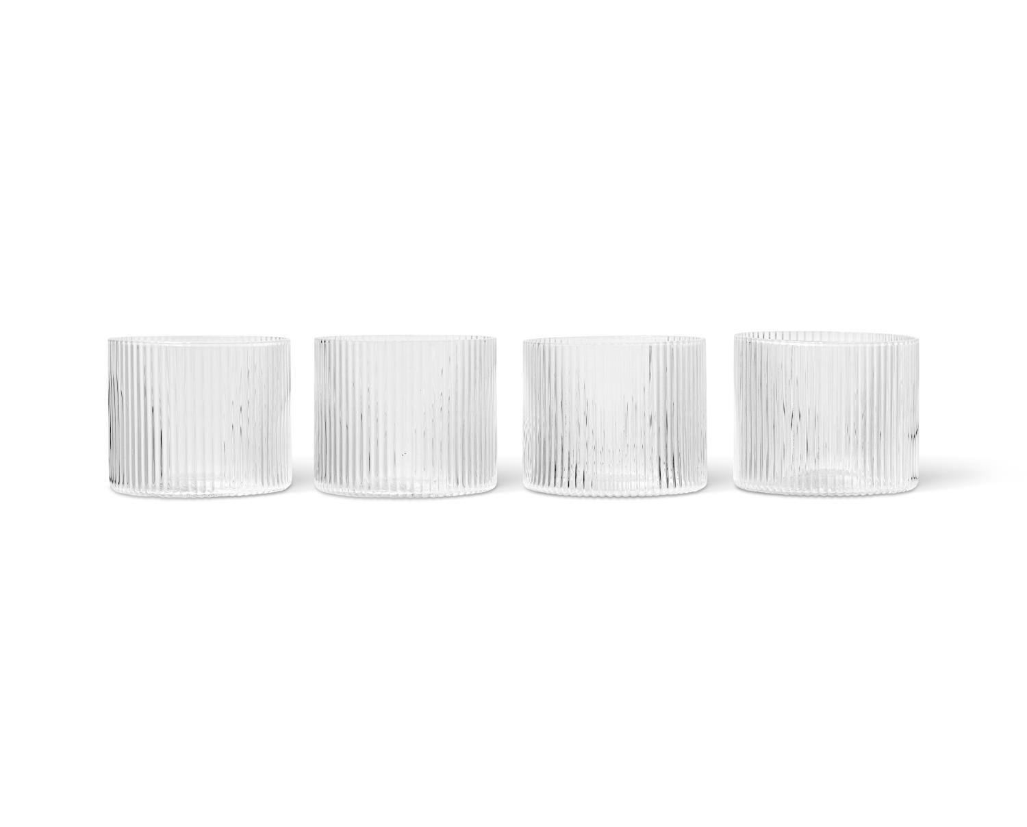 Ferm Living - Ripple Low Glasses - Set of 4 - Clear