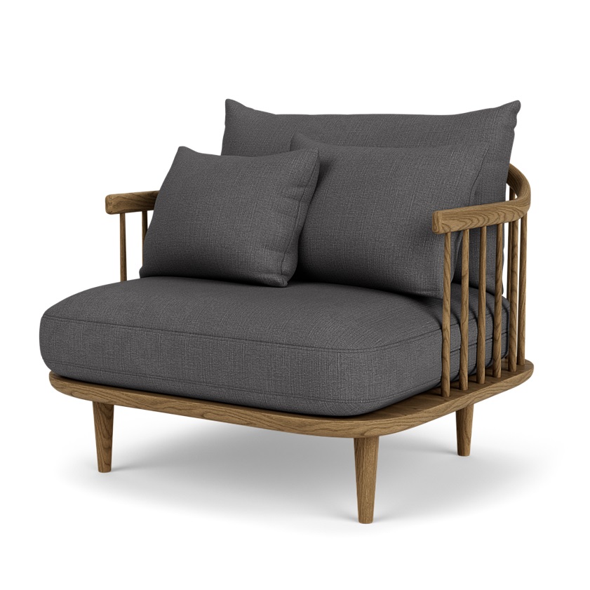 &Tradition - Fly Lounge Chair SC1 - Hot Madison 093 and Smoked Oiled Oak