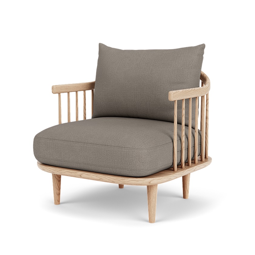 &Tradition - Fly Lounge Chair SC10 - Hot Madison 094 and White Oiled Oak