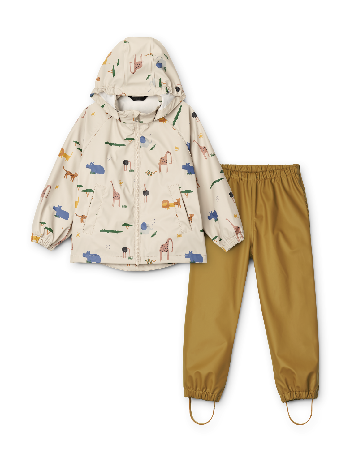 Liewood - Moby Printed Rainwear Set - Safari Sandy Mix