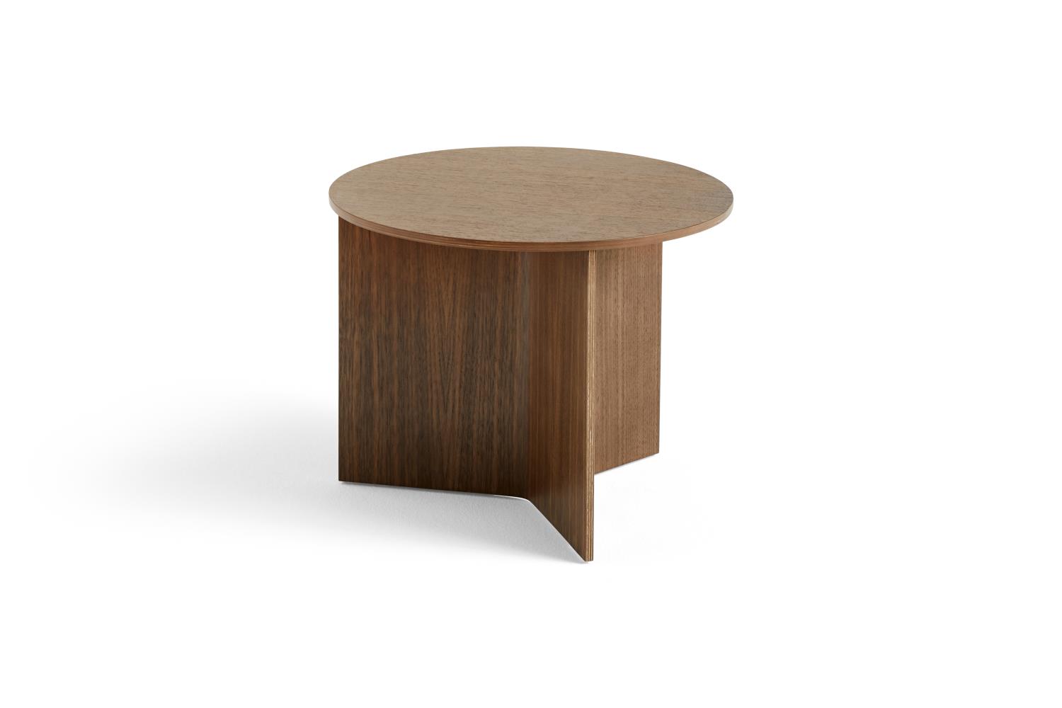 HAY - Slit Table Wood - Round Side Table - Walnut