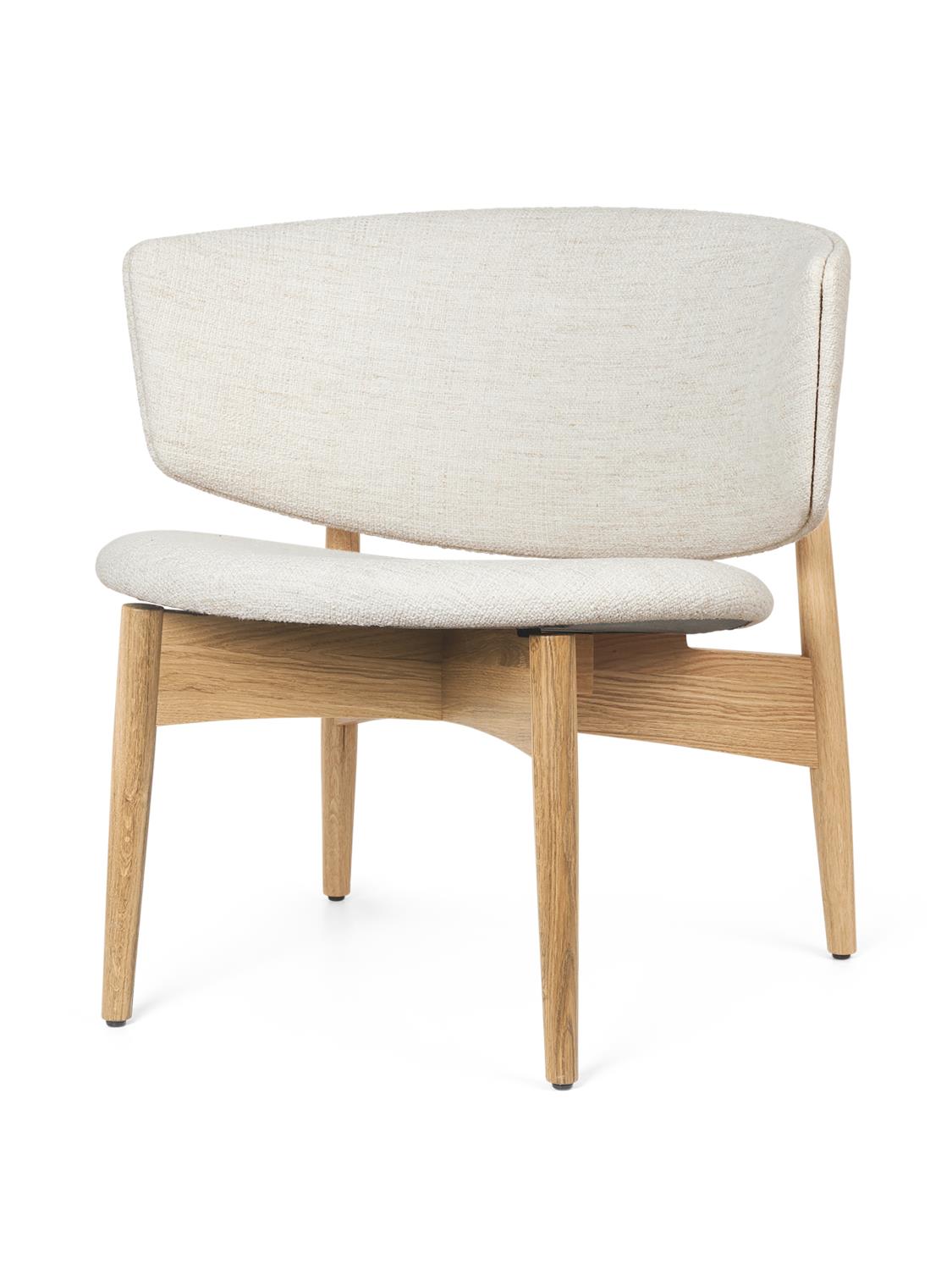 Ferm Living - Herman Lounge Chair Wooden Frame - Natural Oak and Boucle Off-White