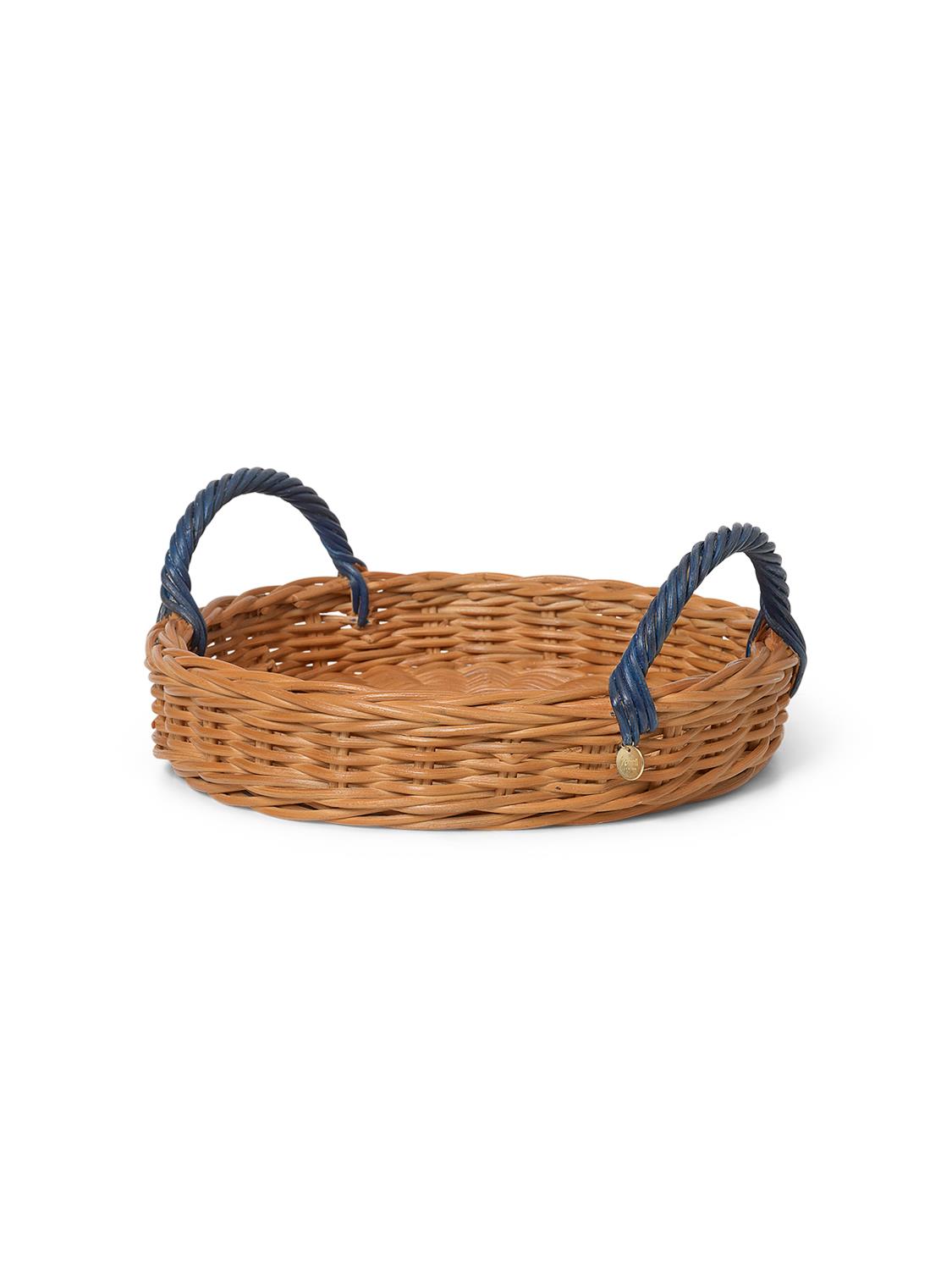Ferm Living - Blue Handle Tray - Natural and Blue