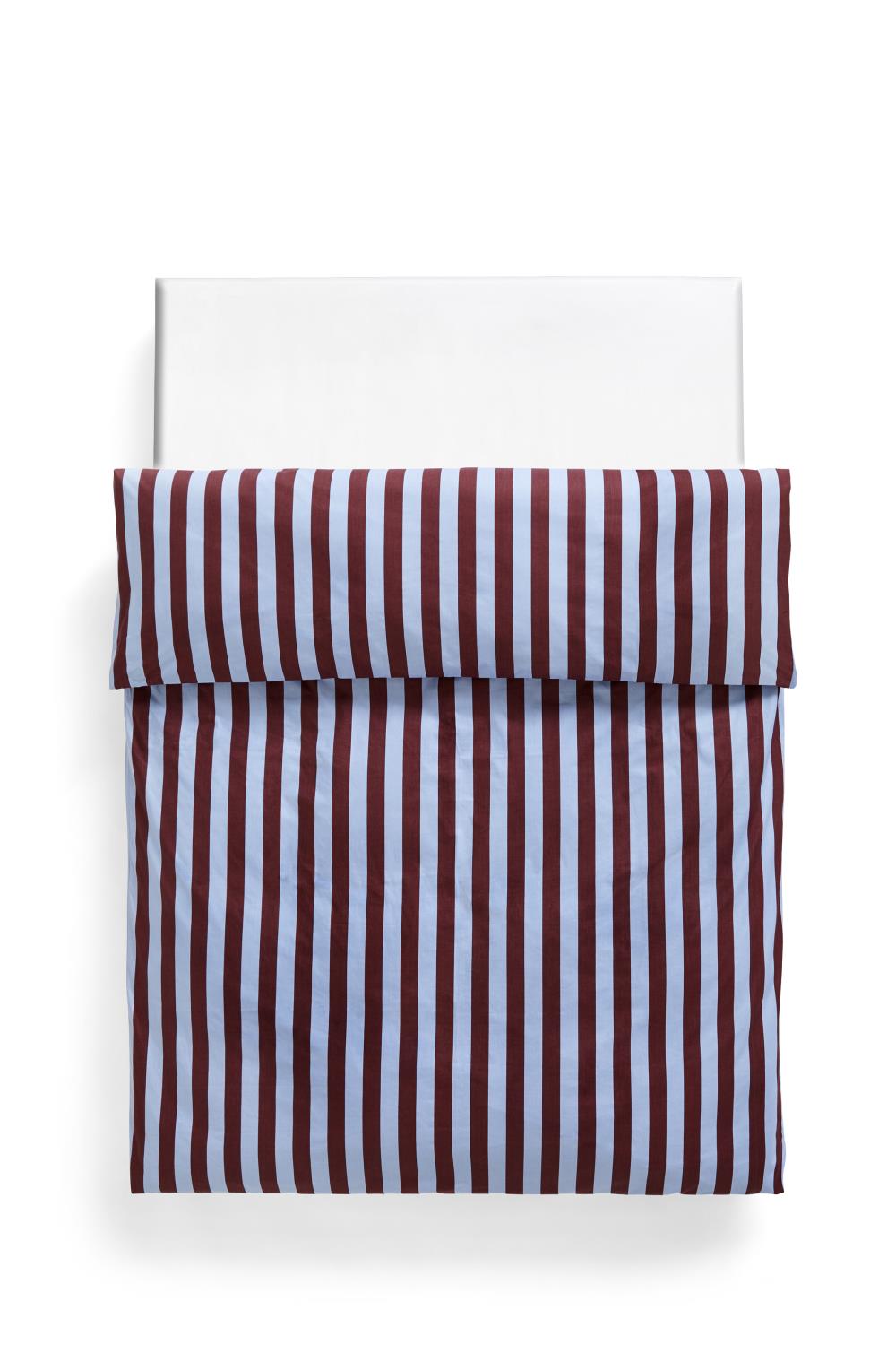 HAY - Été Duvet Cover - Bordeaux and Sky Blue - 140x200