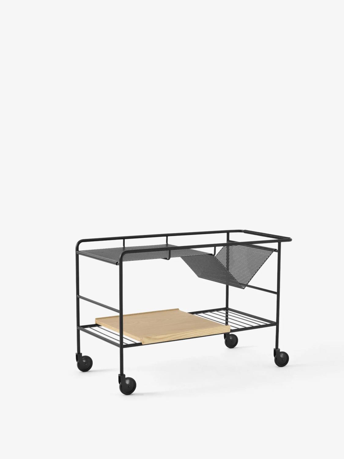 &Tradition - Alima Trolley NDS1 - Matt Black and Lacquered Oak