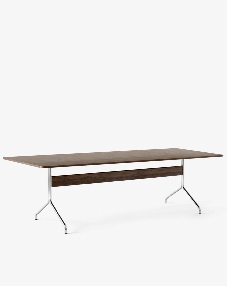 &Tradition - Pavilion Dining Table AV24 - Laquered Walnut and Chrome Frame - 250x110 cm