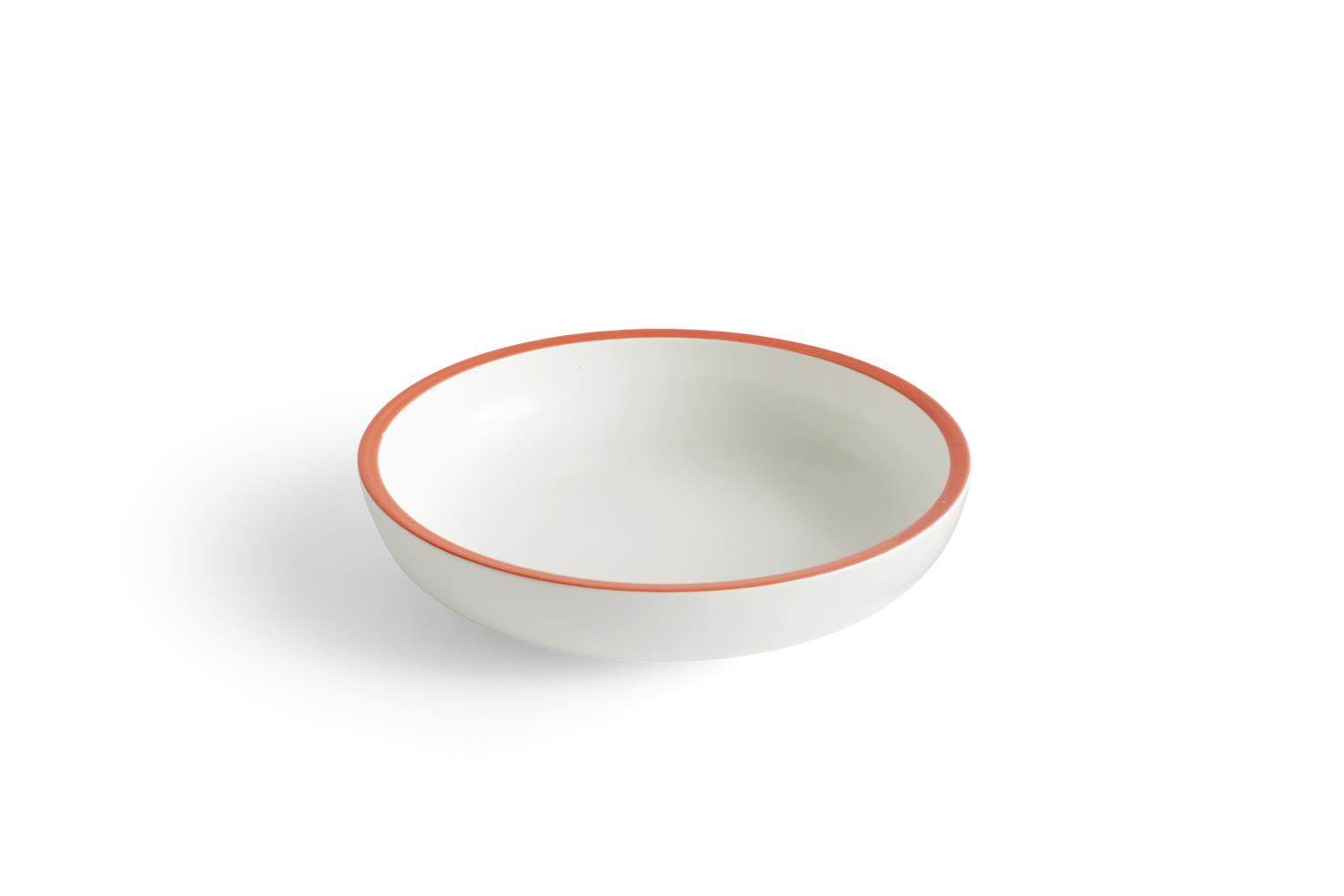 HAY - Sobremesa Serving Bowl - S - White with Red Rim