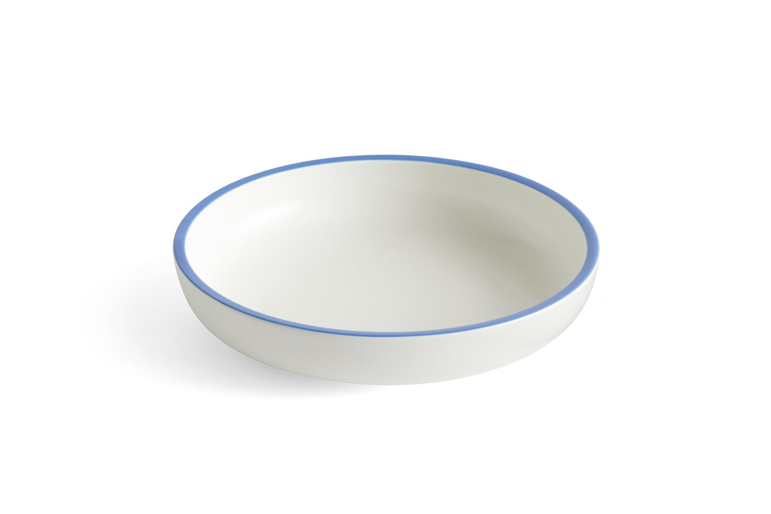 HAY - Sobremesa Serving Bowl - L - White with Blue Rim