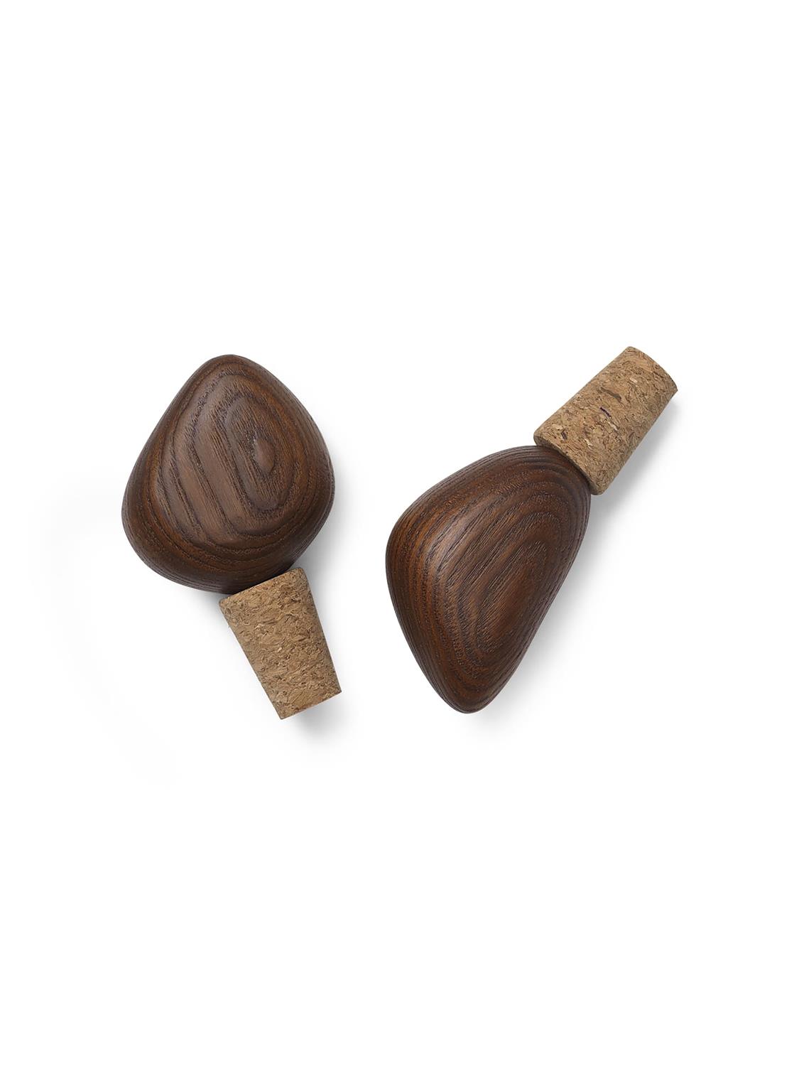 Ferm Living - Cairn Wine Stoppers - Set of 2 - Dark Brown