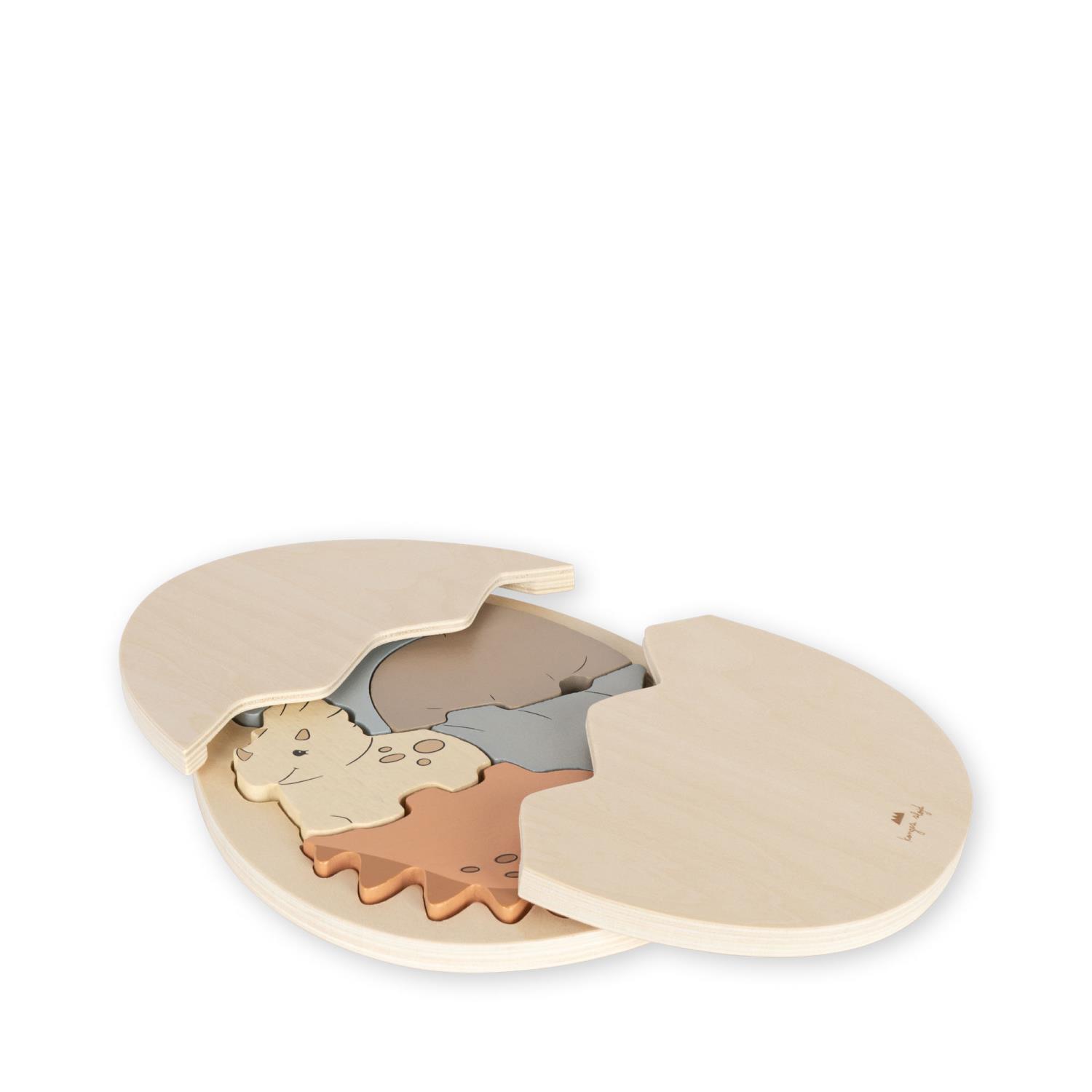 Konges Sløjd - Dinosaur Egg Wood Puzzle - Multi
