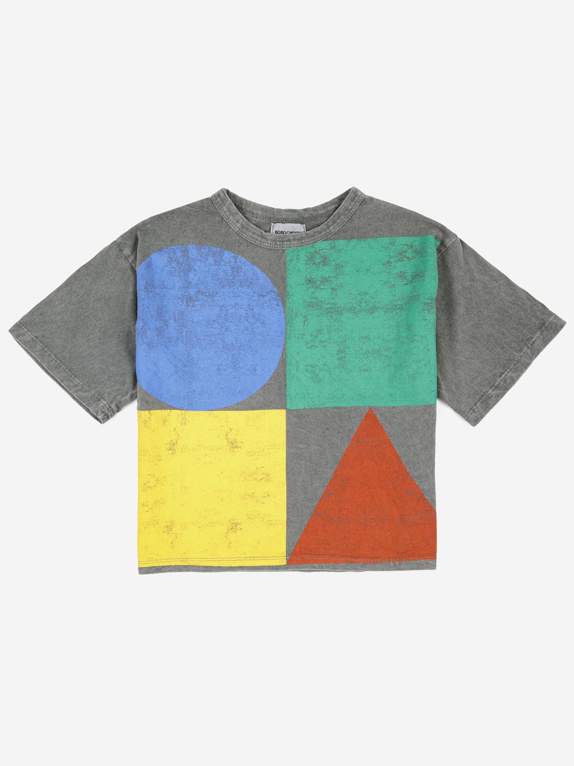 Bobo Choses - Geometric Color Block T-skjorte - Grey