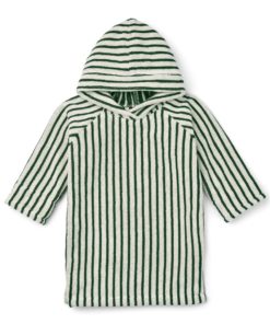 Liewood - Emilia badekåpe poncho - Stripes Garden Green/Creme