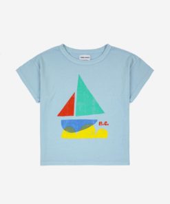 Bobo Choses - Multicolor Sail Boat t-skjorte - Light Blue