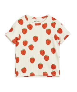 Mini Rodini - Strawberries t-skjorte - Off White