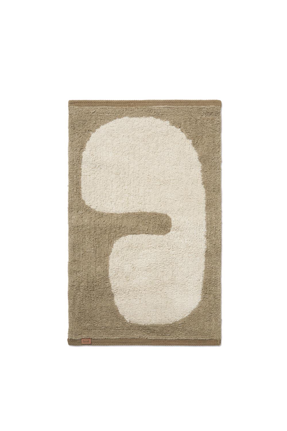 Ferm Living - Lay baderomsmatte - Dark Taupe/Off White