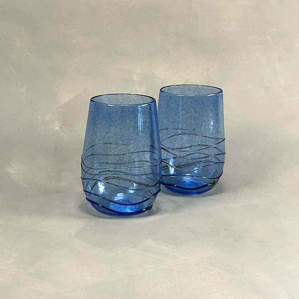 Munkejord, Anne Ka - Bølge vannglass, lys blå