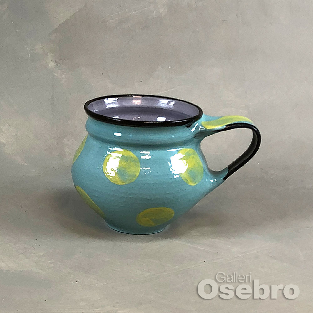 Schmidt, Åse - Keramikkopp i lysegrønn og lilla, B