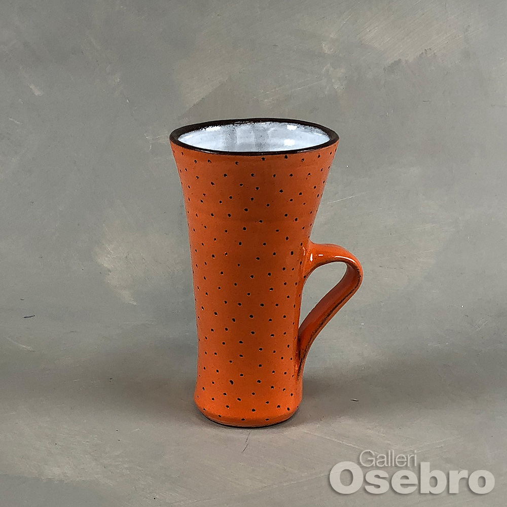 Hurlen, Sølvi - Orange kopp m/ prikkemønster, høy