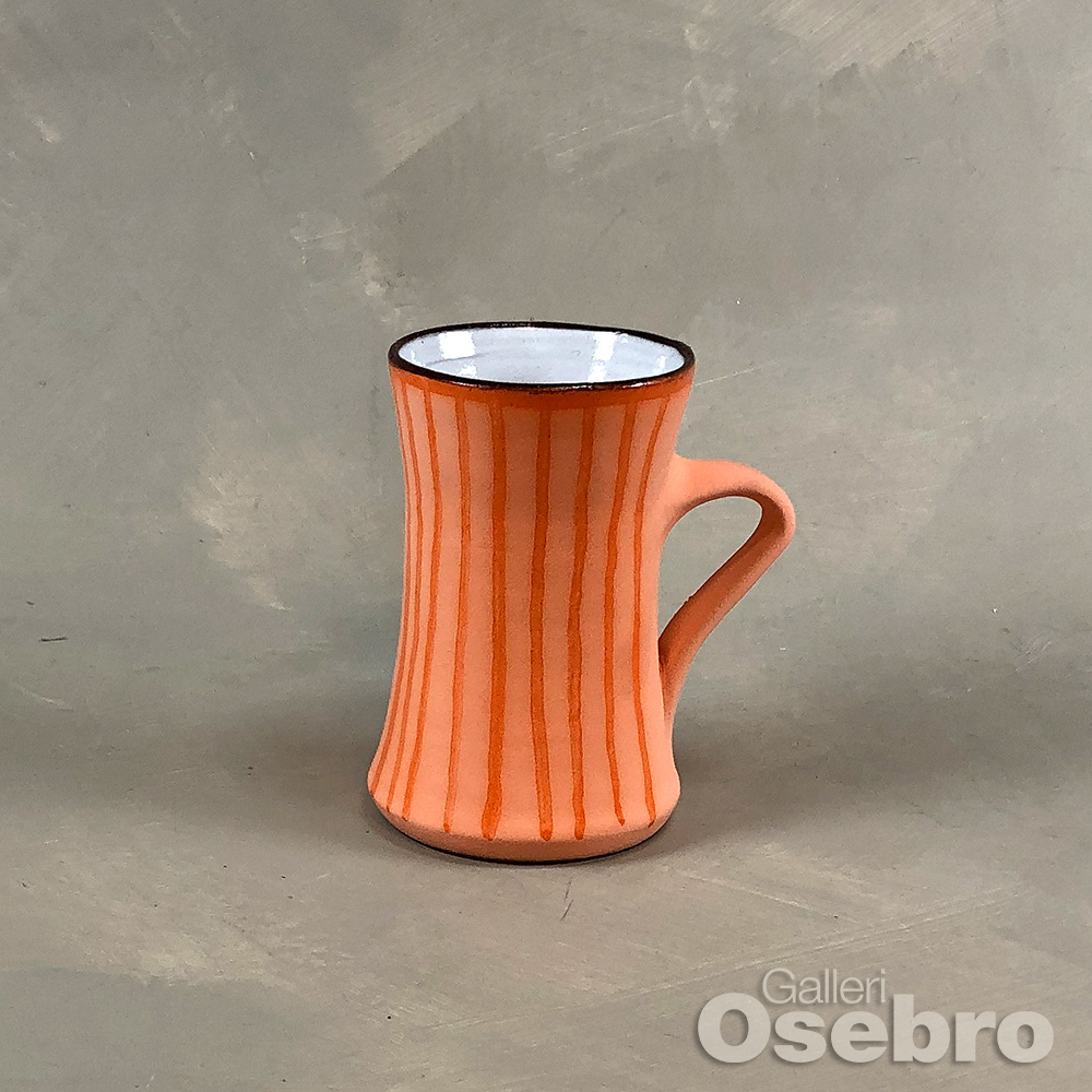 Hurlen, Sølvi - Orange kopp m/ stripemønster, lav