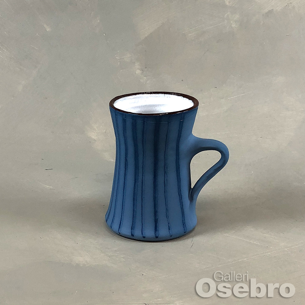 Hurlen, Sølvi - Blå kopp m/ stripemønster, lav