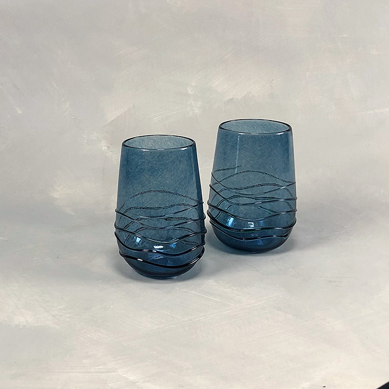 Munkejord, Anne Ka - Bølge vannglass, blå