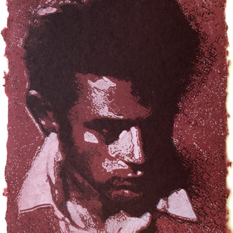 Forberg, Jan Olav - portrett på vinrødt papir 5/46