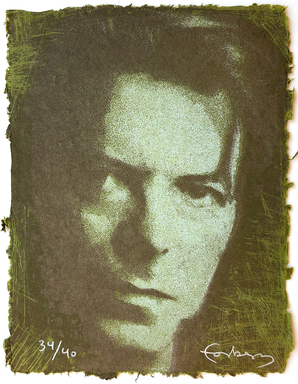 Forberg, Jan Olav - portrett på gulgrønt papir 34/40