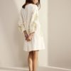 Dress gold embroidery cotton linen 5s1450-11814C5 SUMMUM WOMAN